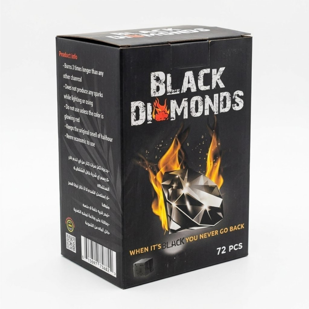Charcoal Premium Coconut Black Diamonds 25mm - 1kg (72psc)